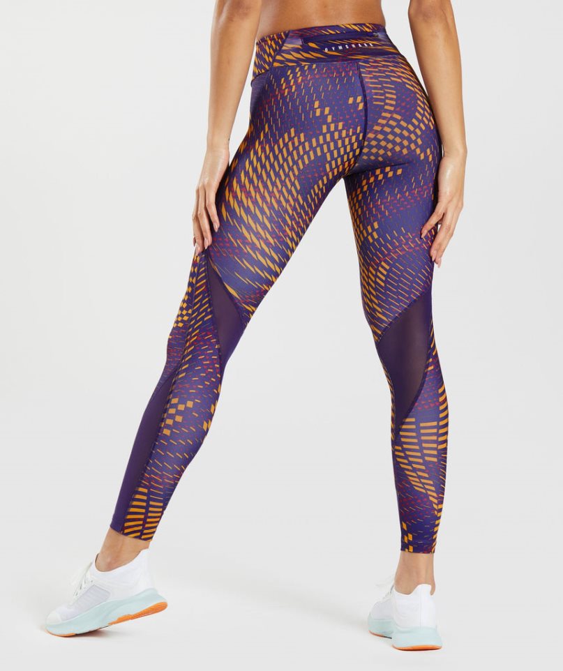 Women's Gymshark Sport Running Leggings Purple | NZ 1ZWKBX